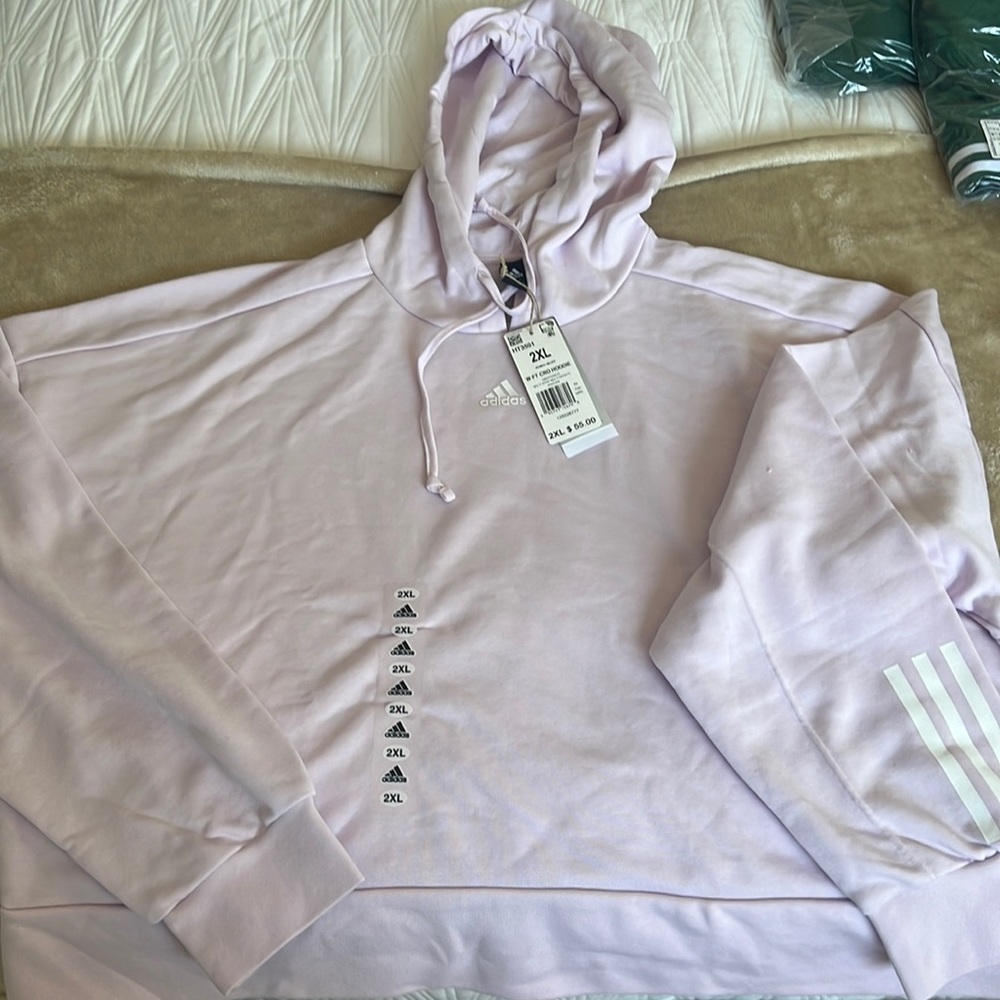 New adidas hoodie sweatshirt pink size 2x